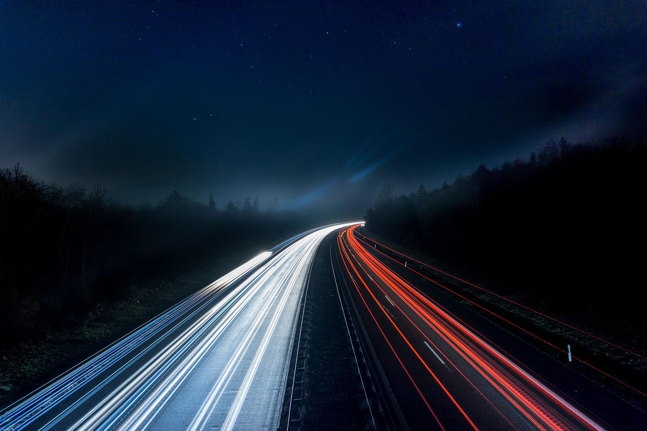 Highway, lights, mac wallpaper